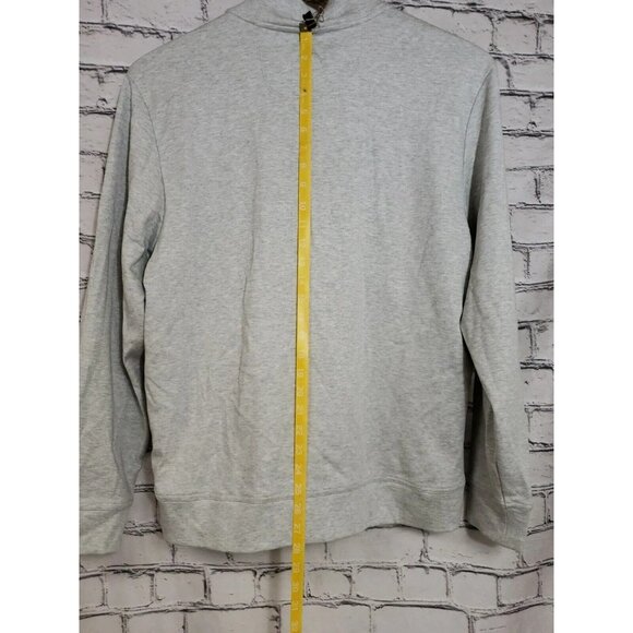 Tommy Bahama Mens Sz Large Gray Quarter Zip Pullover Sweater Casual Pima Cotton - Picture 8 of 11
